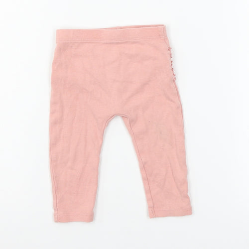 Matalan Girls Pink  Jersey Jogger Trousers Size 6-9 Months