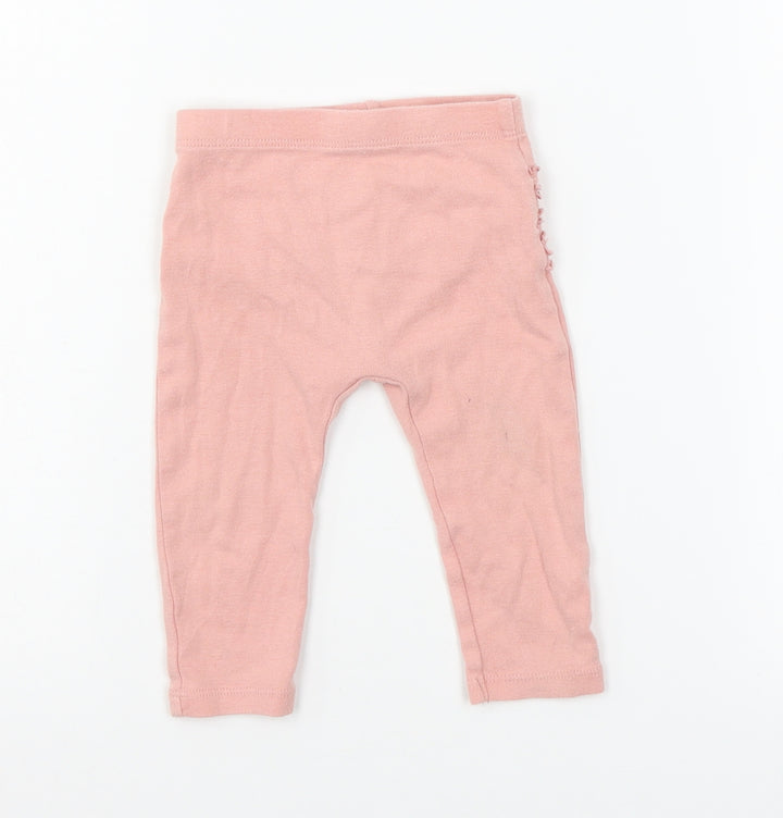 Matalan Girls Pink  Jersey Jogger Trousers Size 6-9 Months