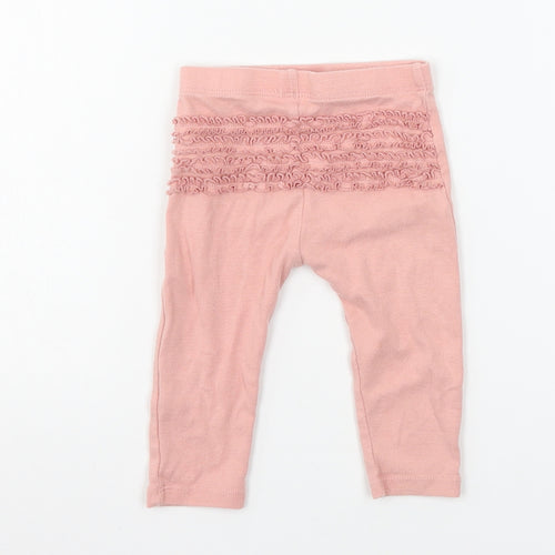 Matalan Girls Pink  Jersey Jogger Trousers Size 6-9 Months