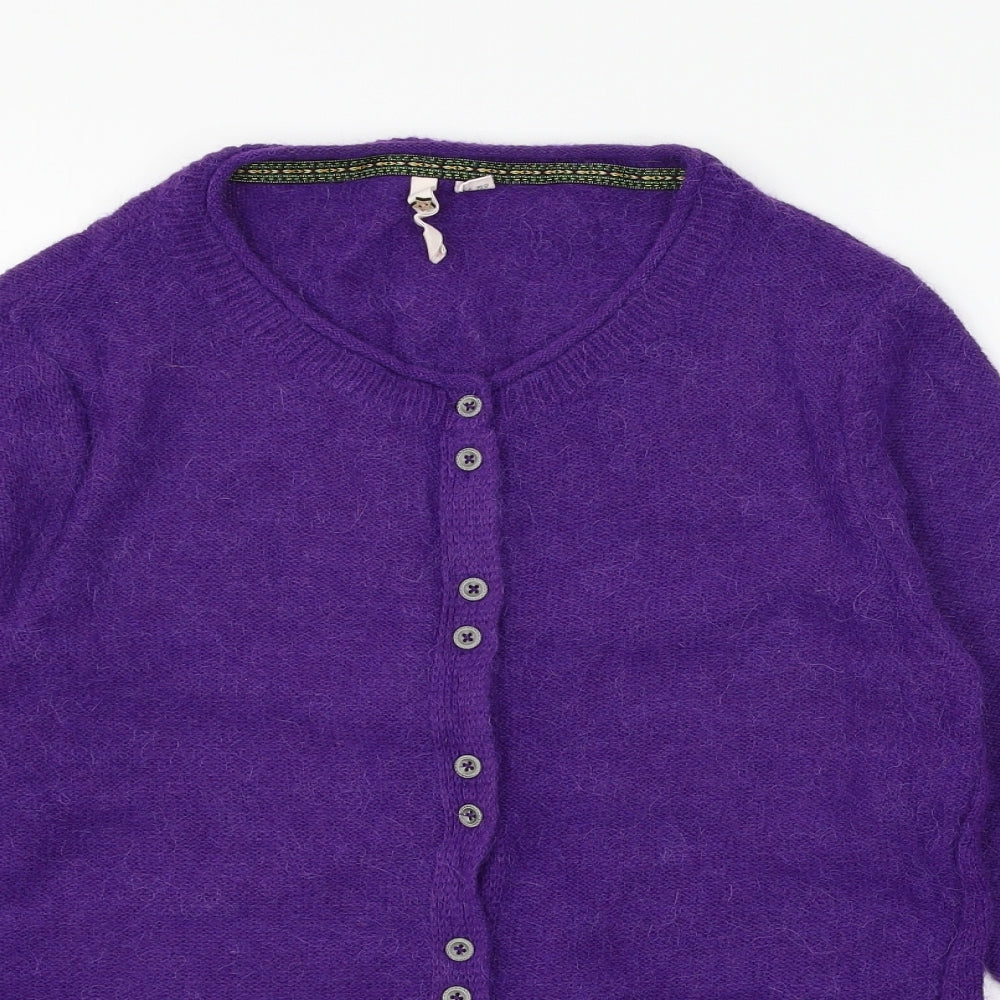 White Stuff Womens Purple  Knit Cardigan Jumper Size 16