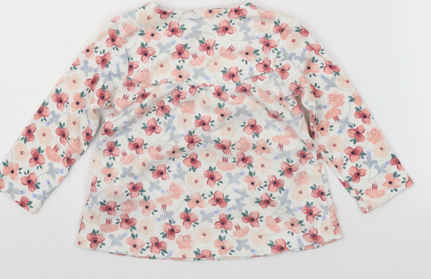 Marks and Spencer Girls White Floral Jersey T-Shirt Dress  Size 6-9 Months