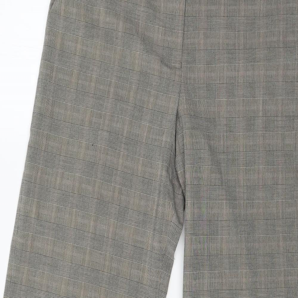 NEXT Womens Grey Check  Trousers  Size 14 L30 in