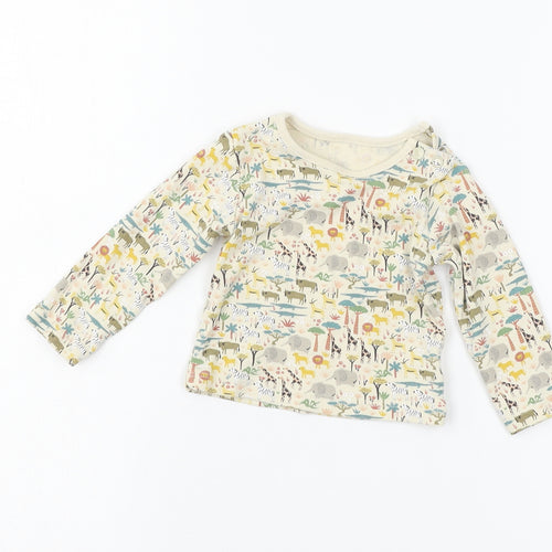 TU Baby Ivory  Jersey Basic T-Shirt Size 3-6 Months  - Animals