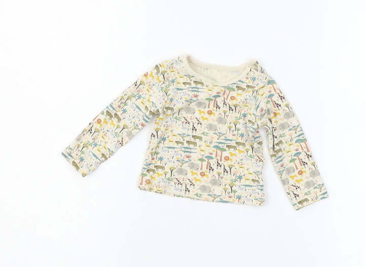 TU Baby Ivory Jersey Basic T-Shirt Size 3-6 Months - Animals
