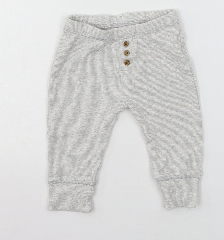 Marks and Spencer Girls Grey  Jersey Jogger Trousers Size 6-9 Months