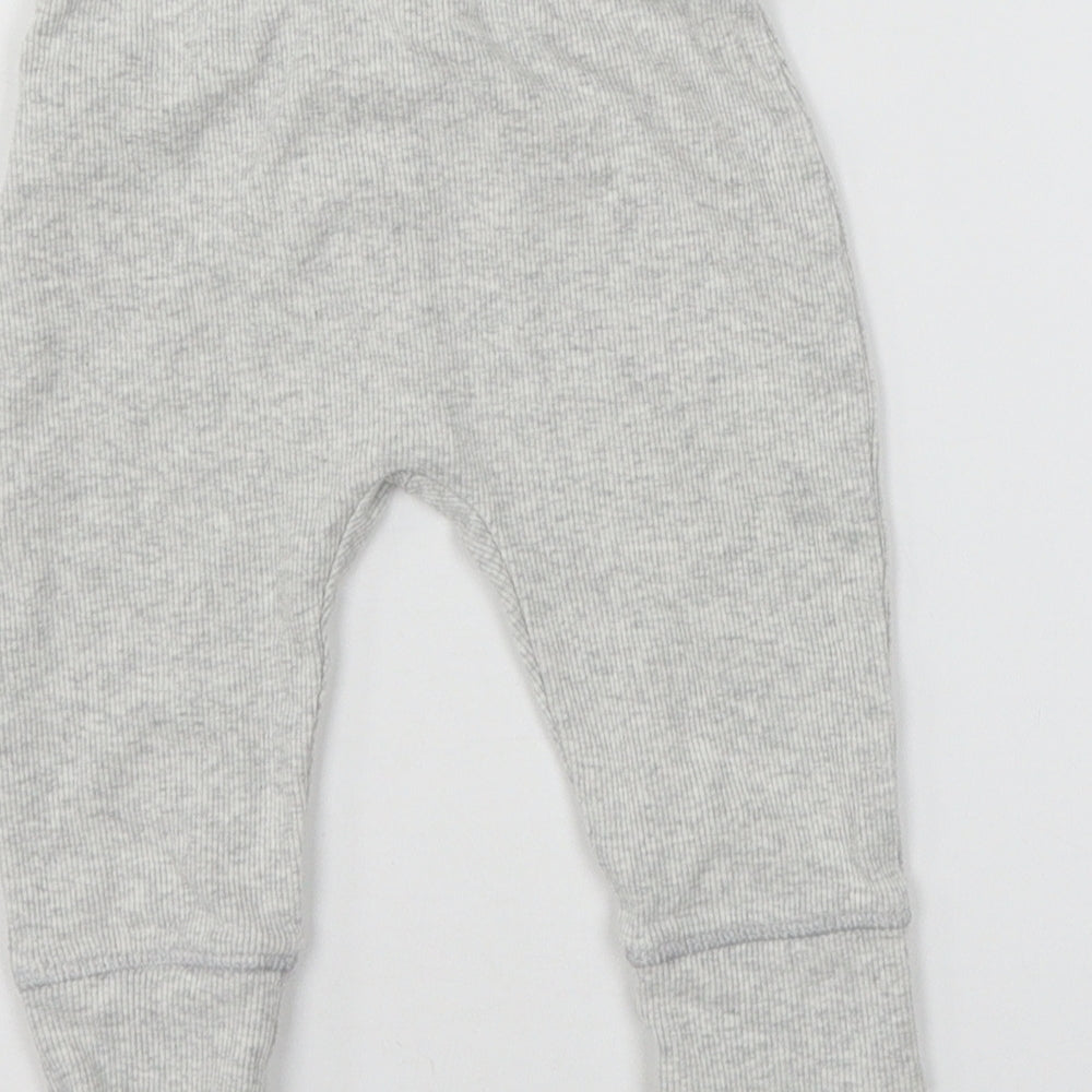 Marks and Spencer Girls Grey  Jersey Jogger Trousers Size 6-9 Months