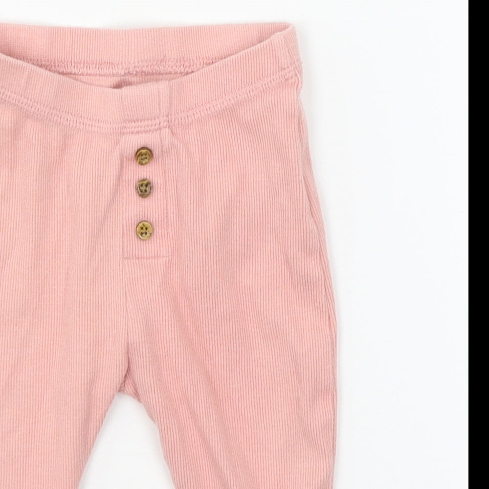 Marks and Spencer Girls Pink  Jersey Jogger Trousers Size 6-9 Months