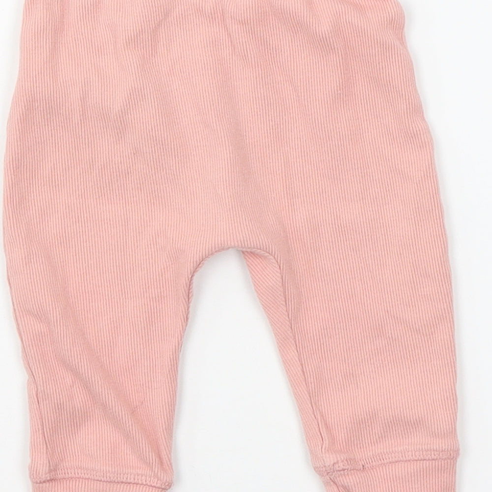 Marks and Spencer Girls Pink  Jersey Jogger Trousers Size 6-9 Months
