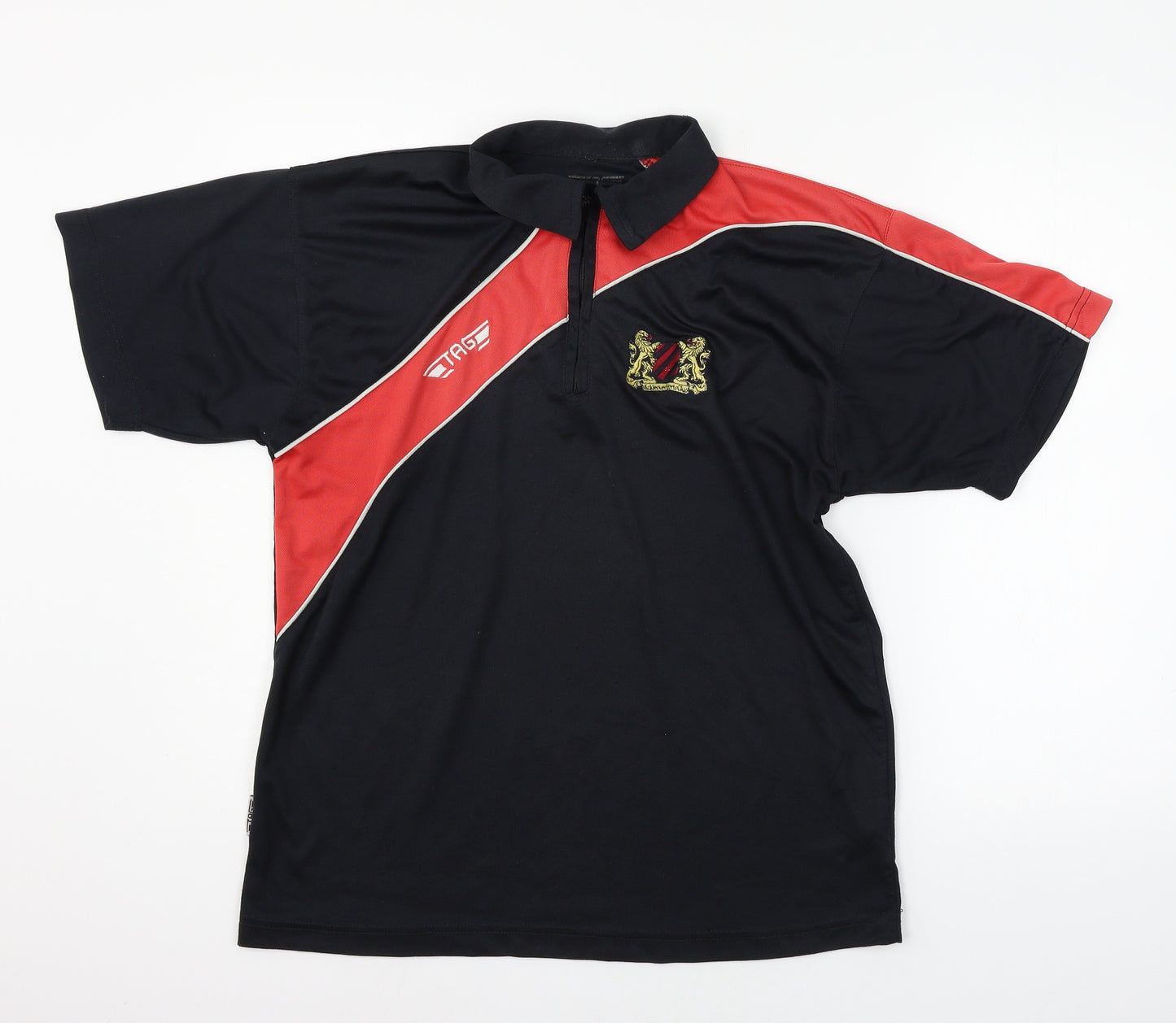 TAG Mens Black  Jersey  Polo Size L