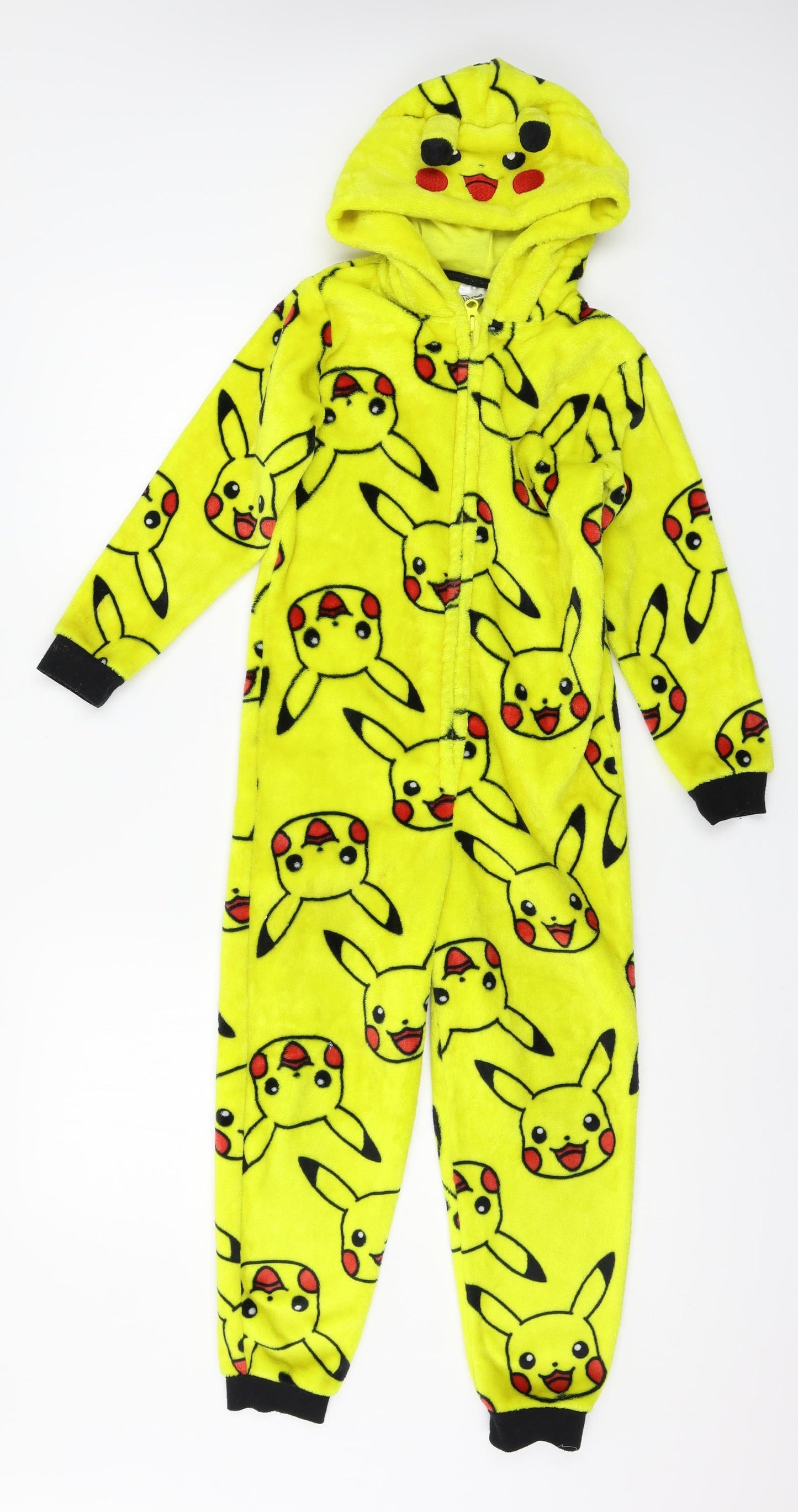 George Boys Yellow Geometric Microfibre  One Piece Size 7-8 Years  - Pikachu