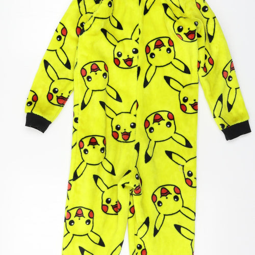 George Boys Yellow Geometric Microfibre  One Piece Size 7-8 Years  - Pikachu