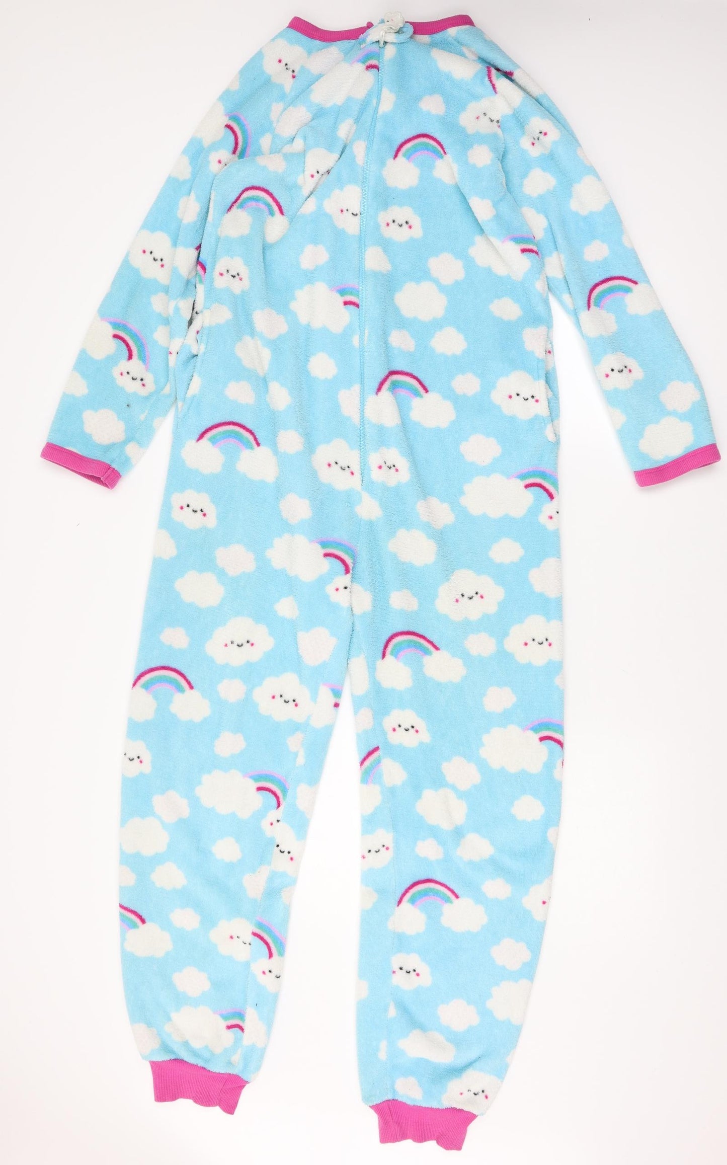 love to lounge  Womens Blue Geometric Microfibre Top One Piece Size 10  - Clouds