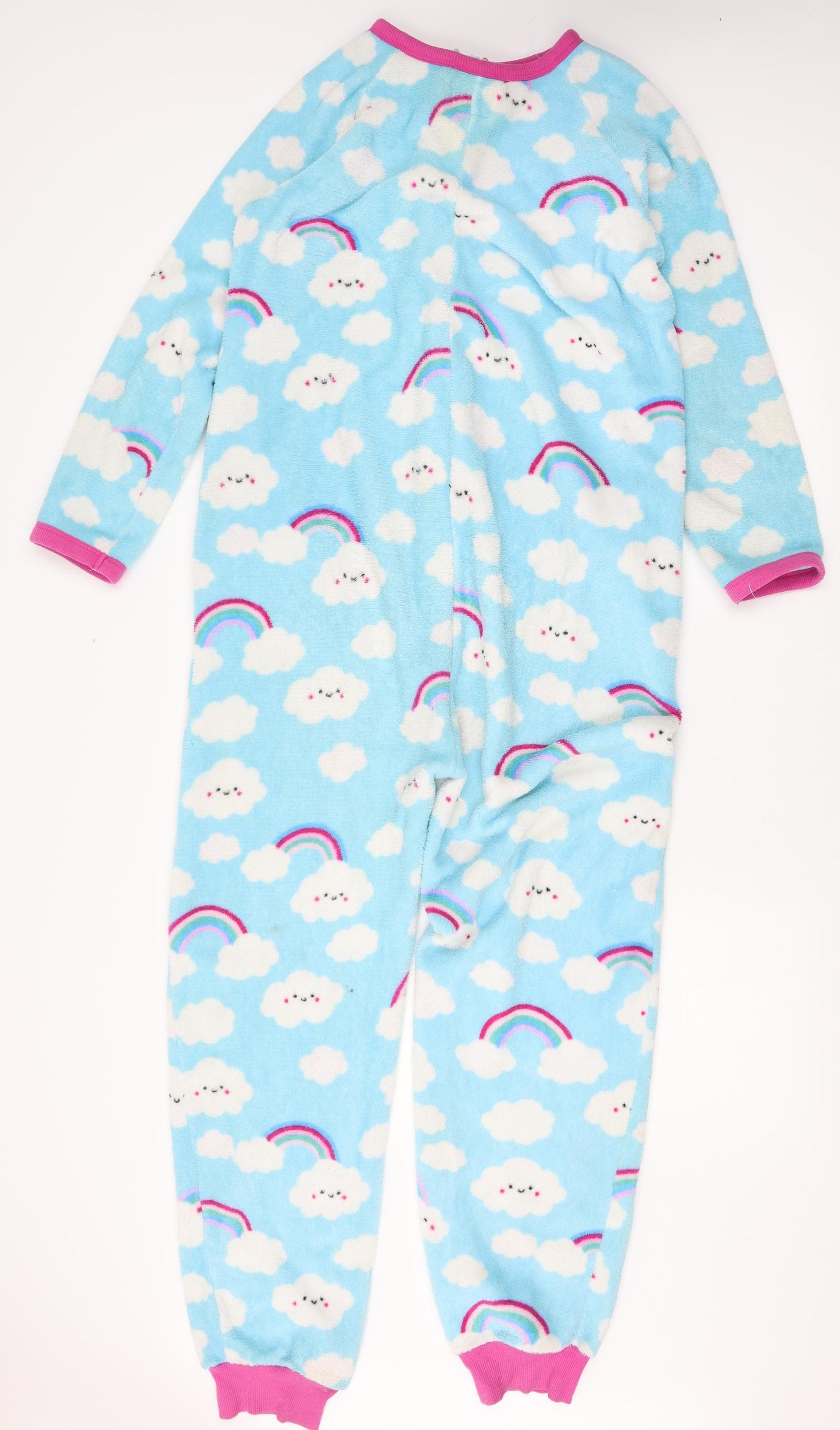 love to lounge  Womens Blue Geometric Microfibre Top One Piece Size 10  - Clouds
