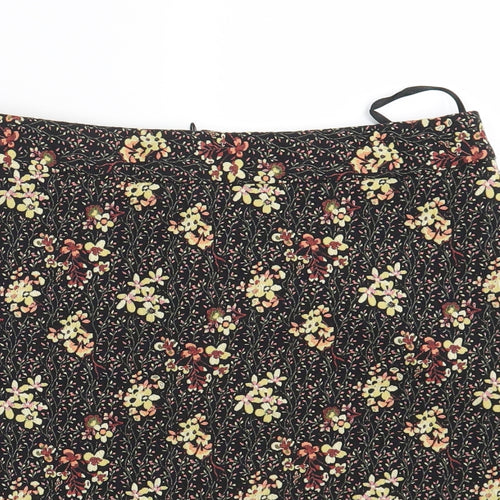 Papaya Womens Black Floral  Mini Skirt Size 12