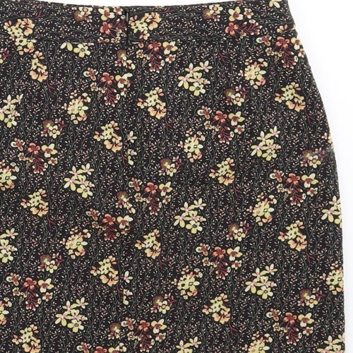 Papaya Womens Black Floral  Mini Skirt Size 12