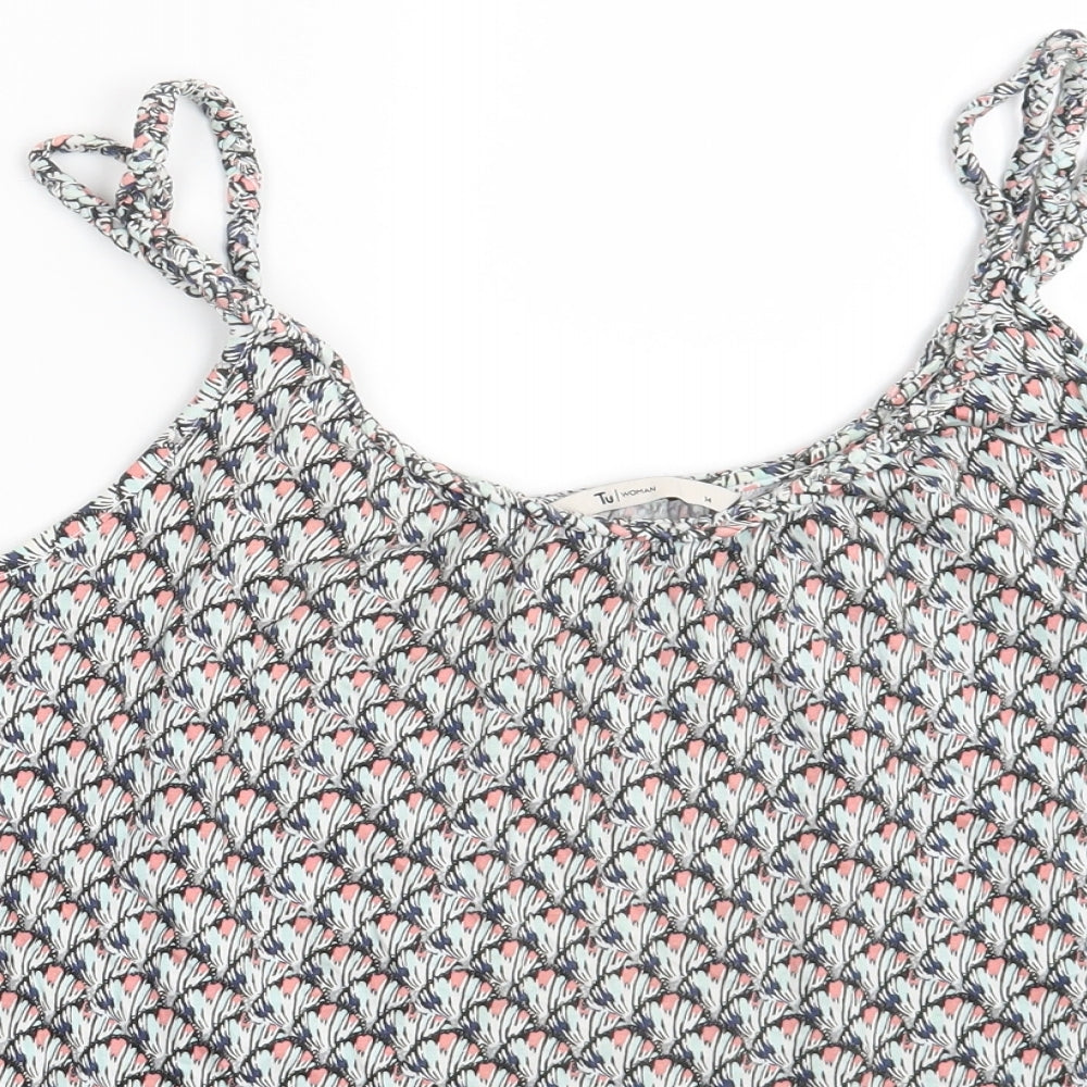 TUu Womens Multicoloured Geometric  Basic Tank Size 14