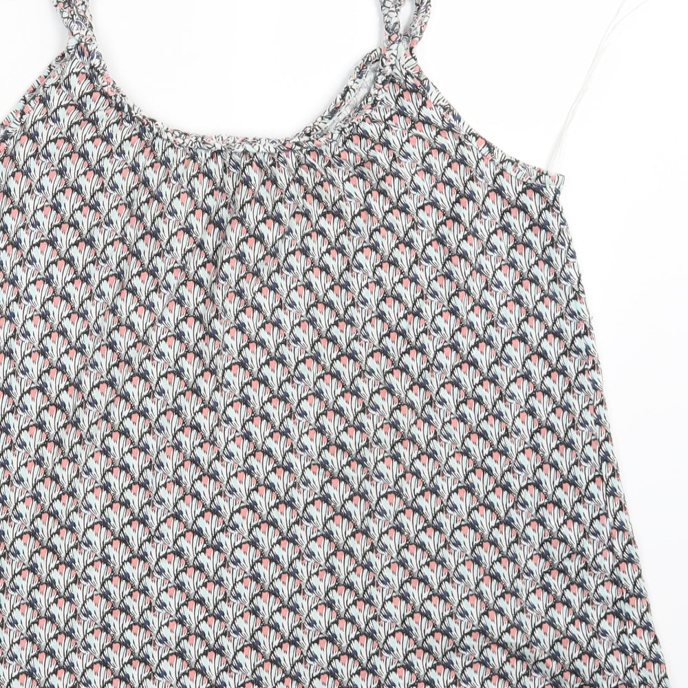 TUu Womens Multicoloured Geometric  Basic Tank Size 14