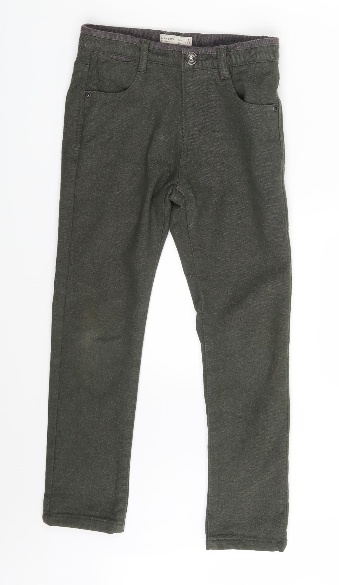 Zara Boys Green   Chino Trousers Size 7 Years