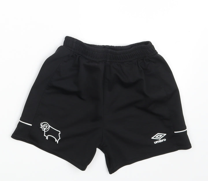 Umbro Boys Black Sweat Shorts Size 6-7 Years - Waist 16in