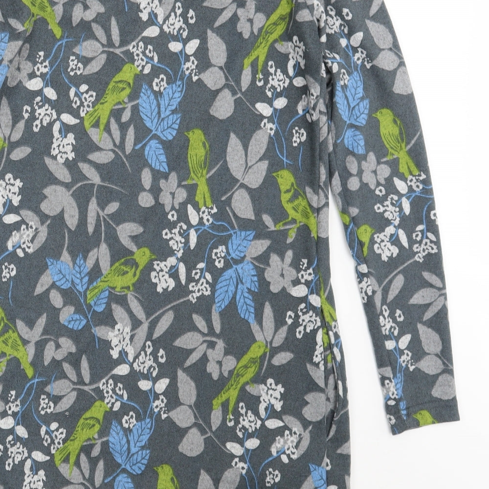 Lily Originals Womens Grey Floral  T-Shirt Dress  Size 10