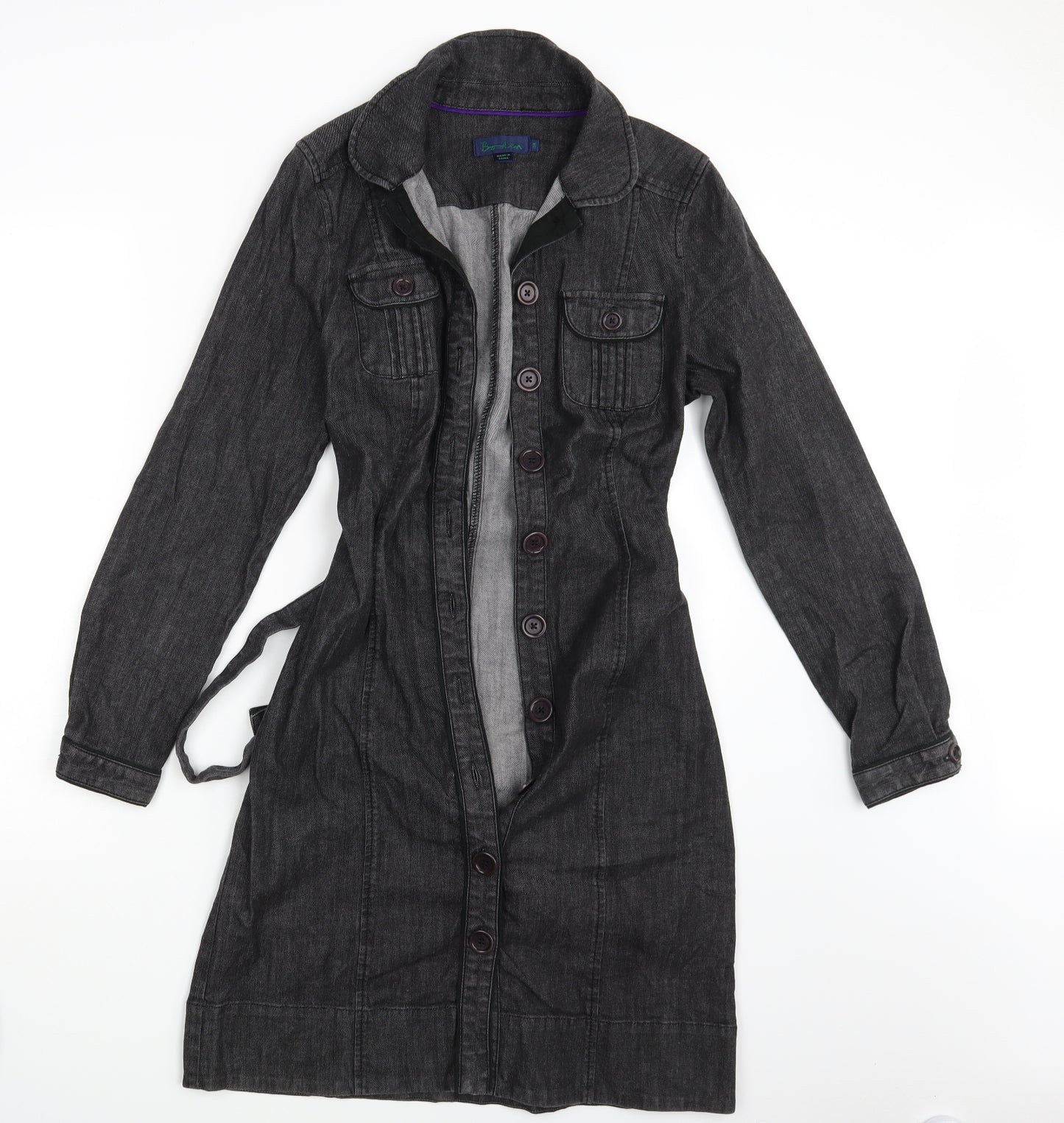 Boden Womens Grey  Denim Shirt Dress  Size 10