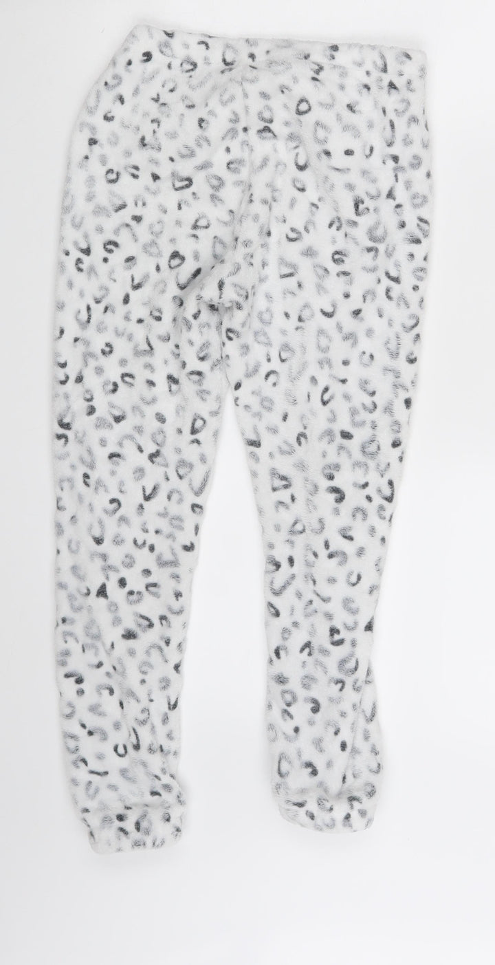 Love Sleep Girls White Animal Print Jogger Trousers Size 8-9 Years
