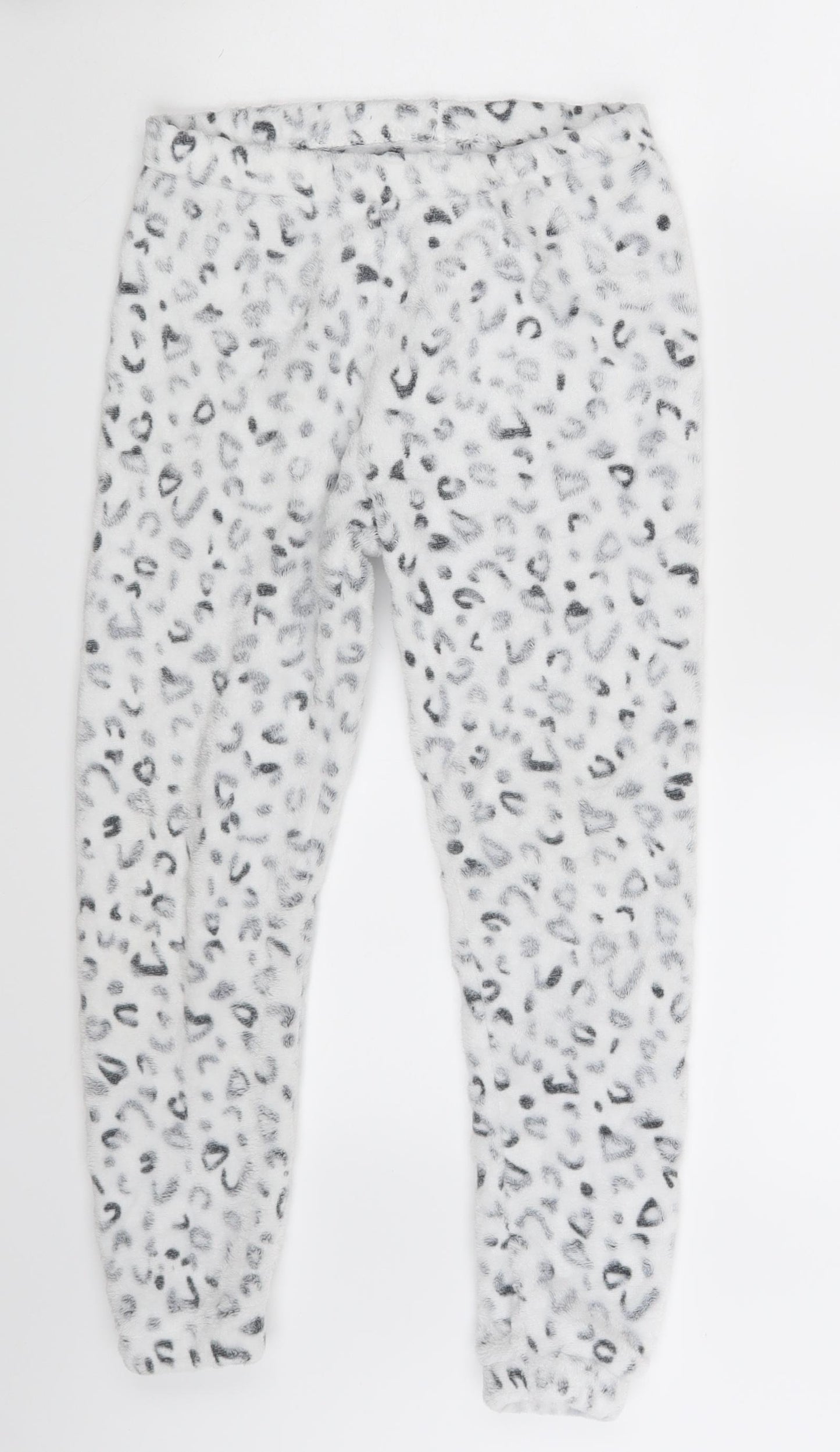 Love Sleep Girls White Animal Print  Jogger Trousers Size 8-9 Years
