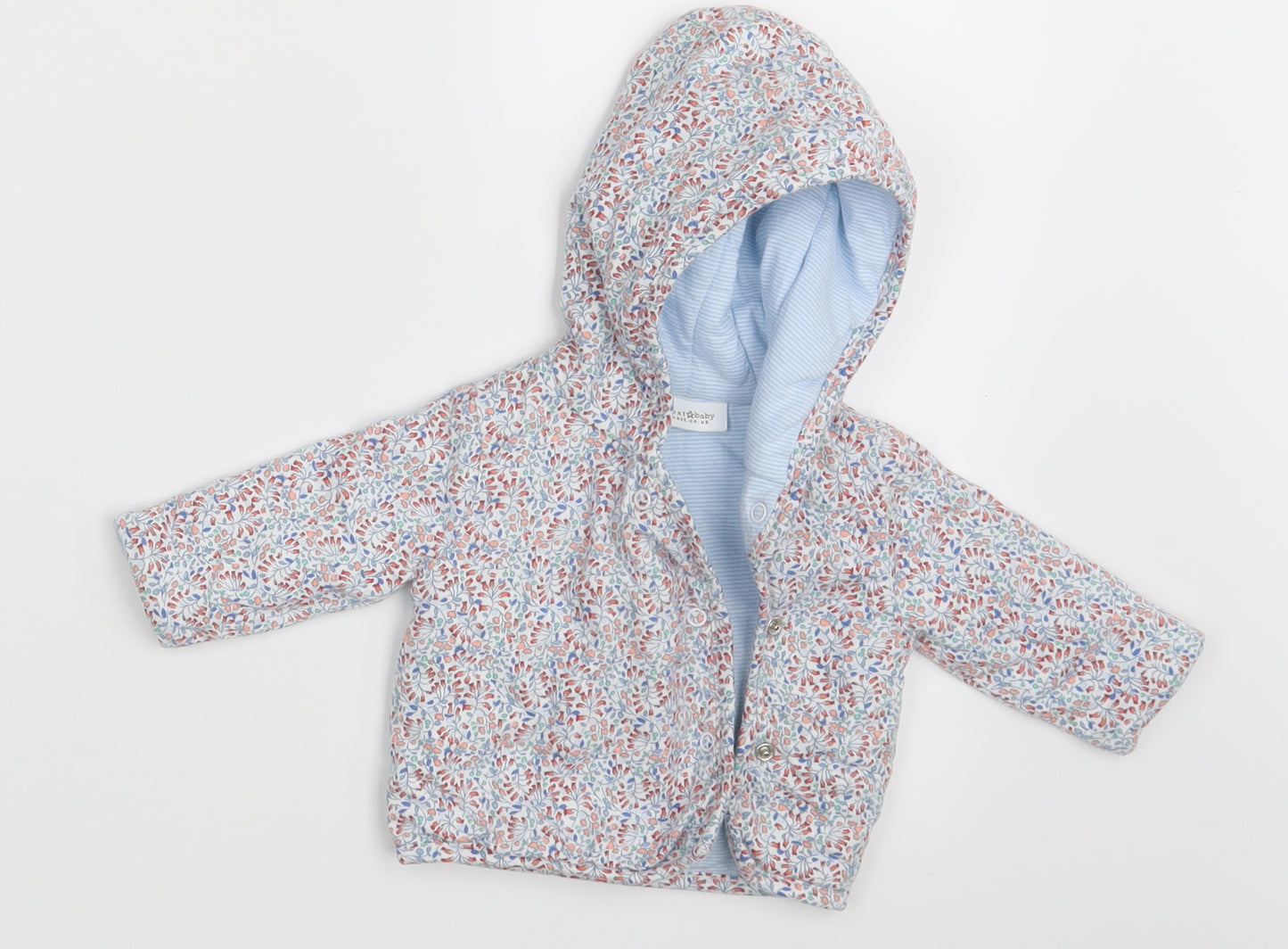 NEXT Girls White Floral  Full Zip Jumper Size 0-3 Months