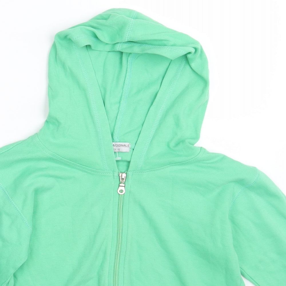 Internacionale Womens Green   Full Zip Hoodie Size 12