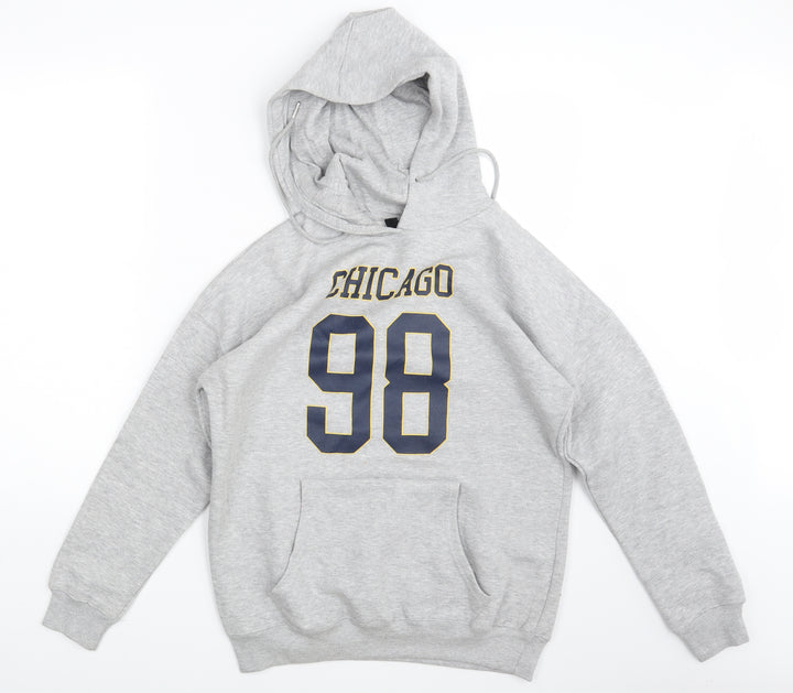 New Look Mens Grey Pullover Hoodie Size S