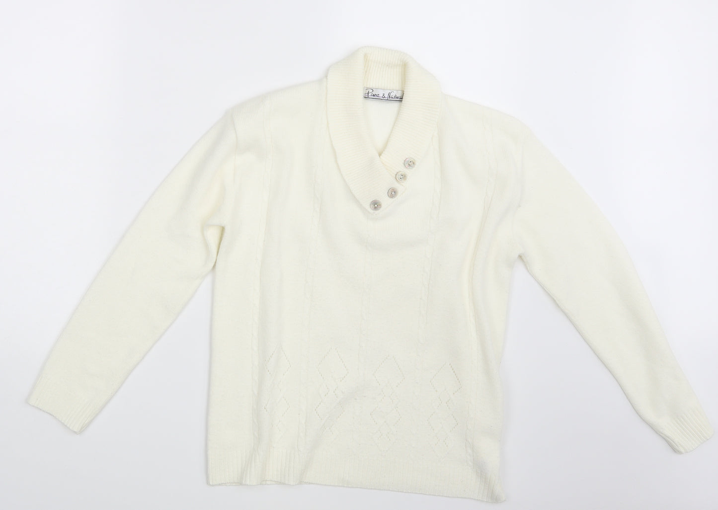 Pure & Natural Womens Ivory   Pullover Jumper One Size