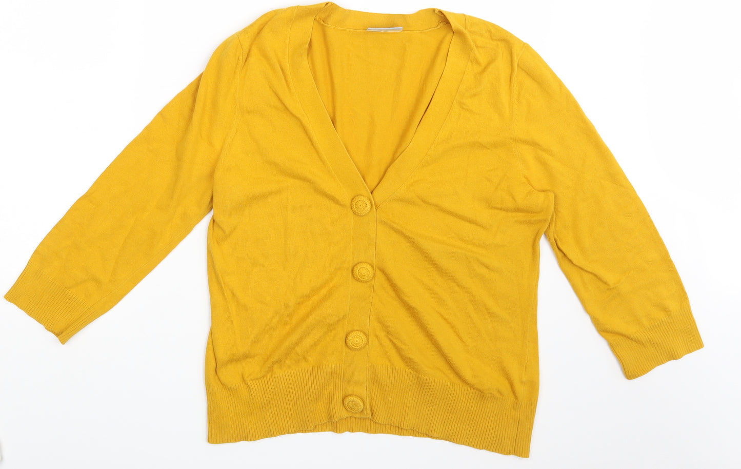 Wallis Womens Yellow   Cardigan Jumper Size 14