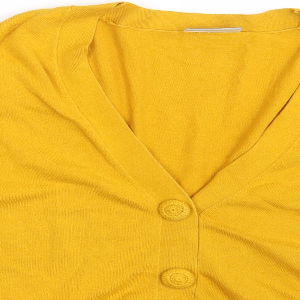 Wallis Womens Yellow   Cardigan Jumper Size 14