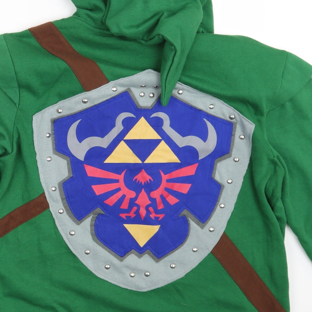 The Legend Of Zelda Mens Green   Full Zip Hoodie Size XL  - Zelda