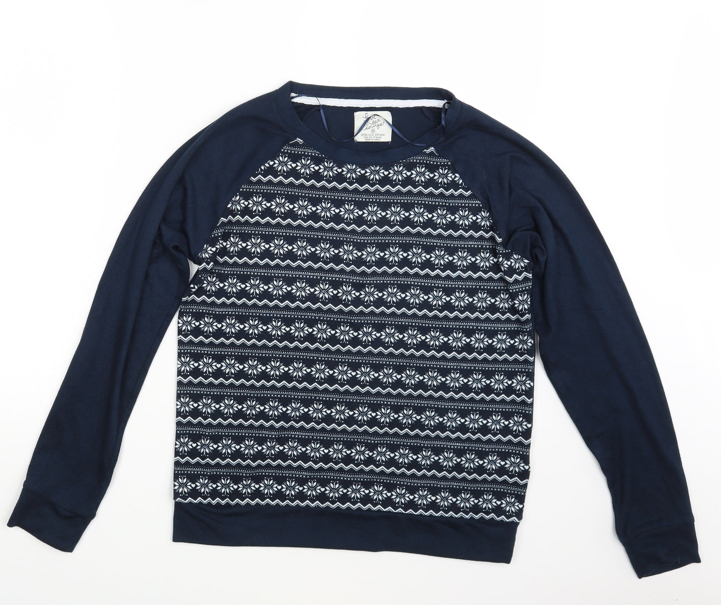 Love To Lounge Womens Blue Floral  Pullover Jumper Size 10