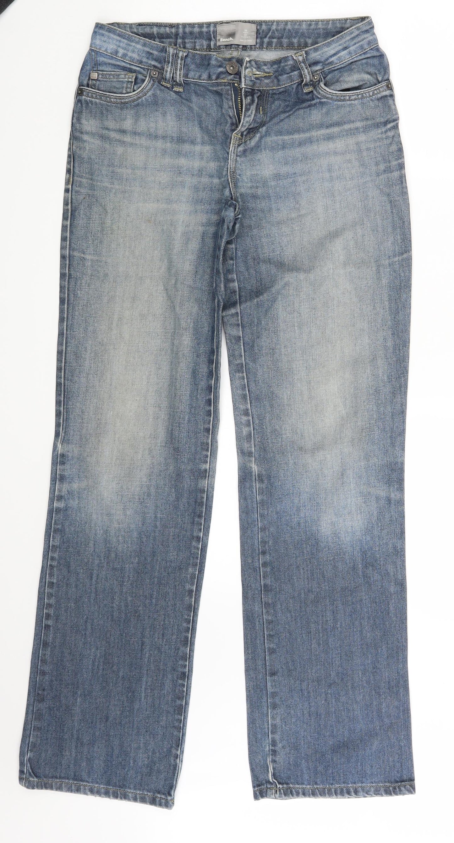 Bench Mens Blue  Denim Straight Jeans Size 26 in L34 in