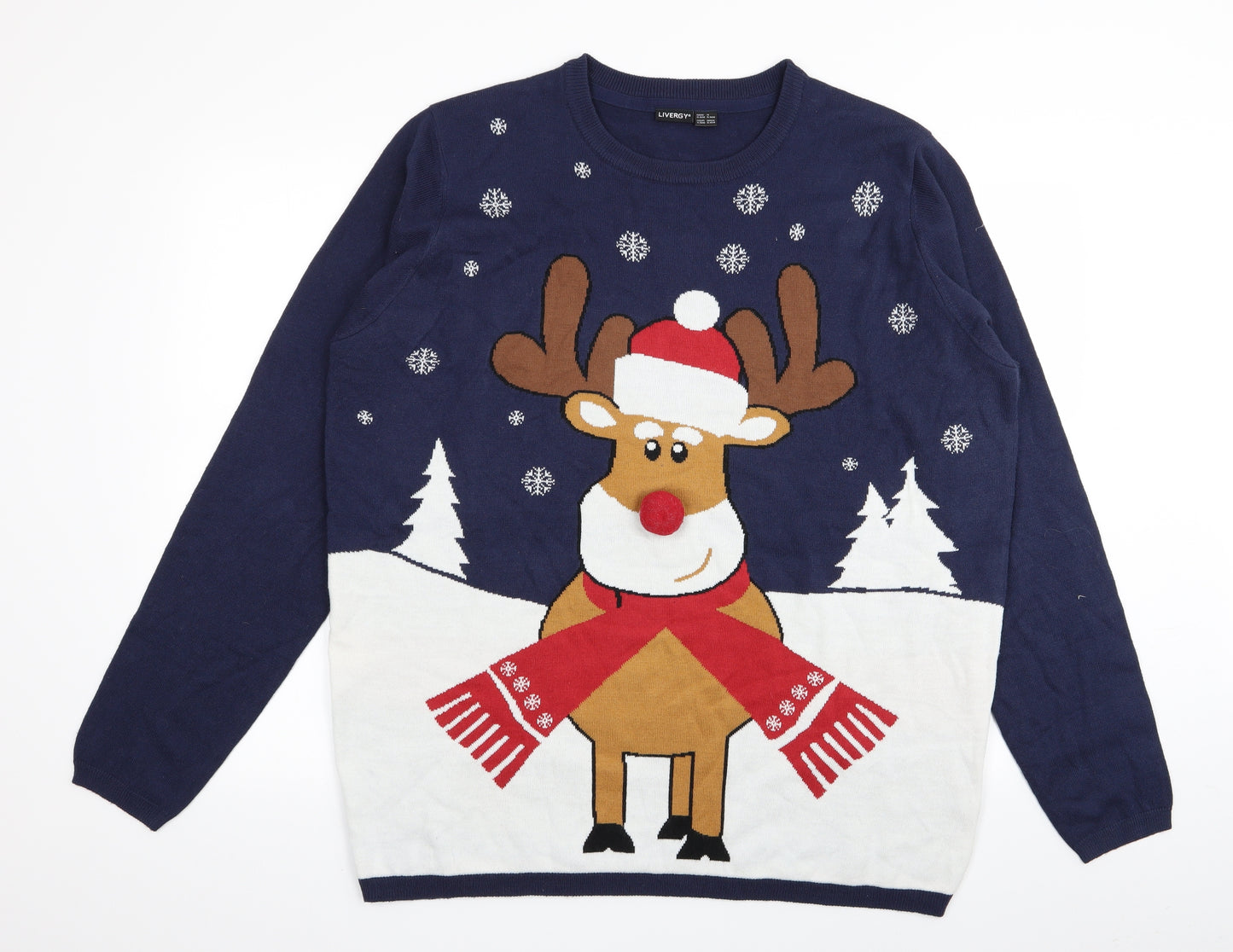 Livergy Mens Blue   Pullover Jumper Size XL  - christmas jumper
