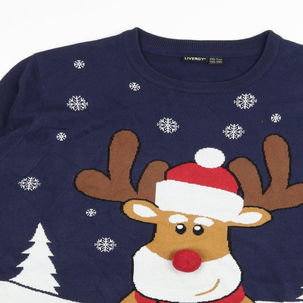 Livergy Mens Blue   Pullover Jumper Size XL  - christmas jumper