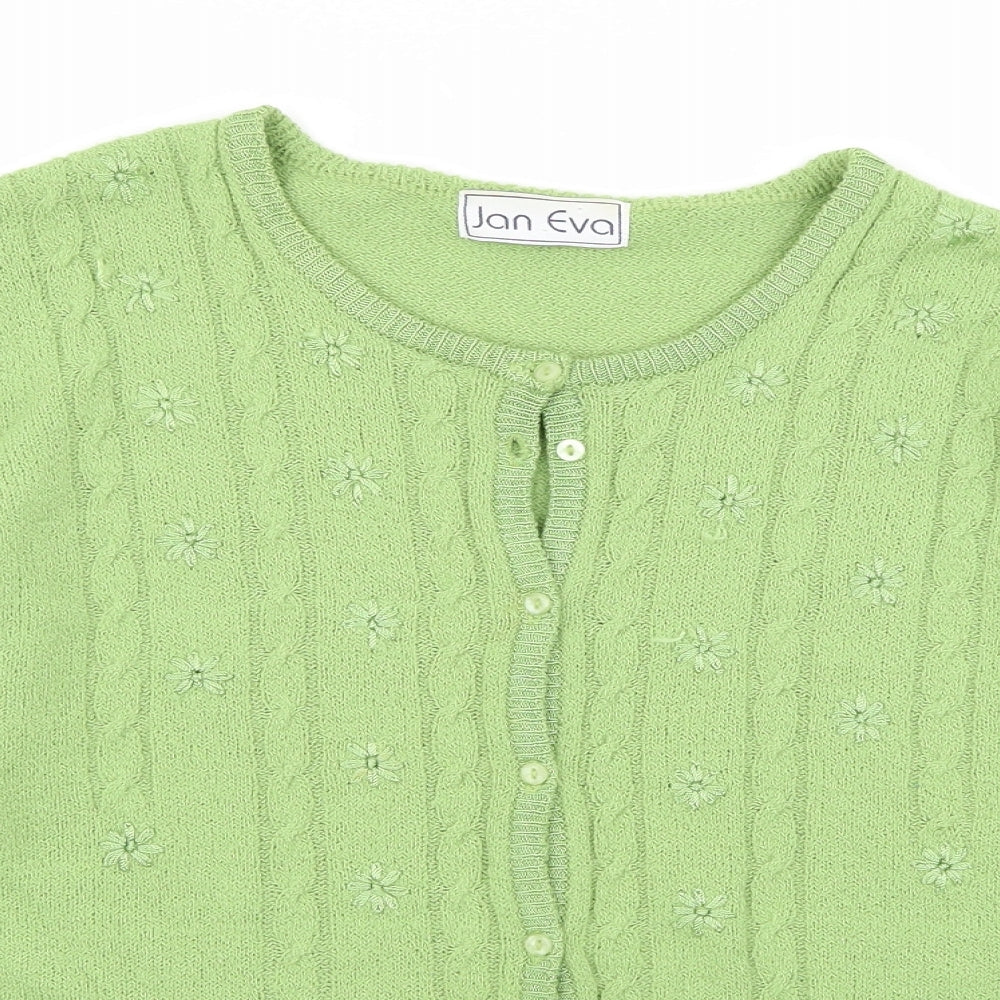 jan eva Womens Green   Cardigan Jumper Size L