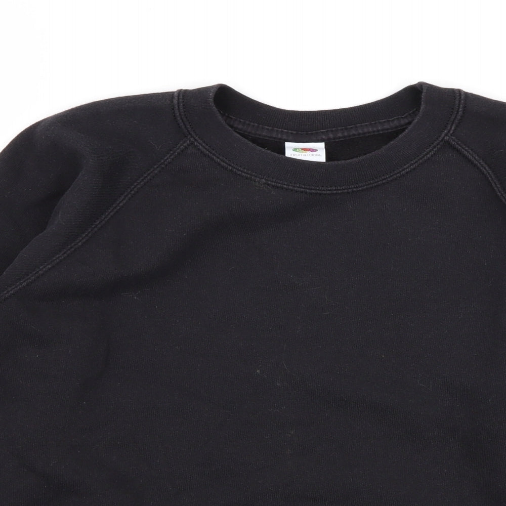 Fruit of the Loom Boys Black   Pullover Jumper Size 9-10 Years