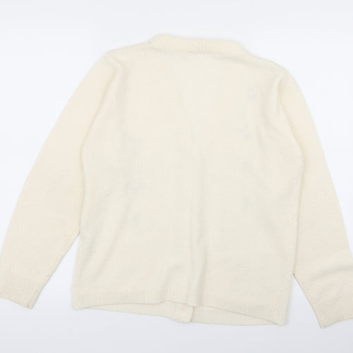 Akal Collection Womens Beige Floral  Cardigan Jumper Size S  - size s/m