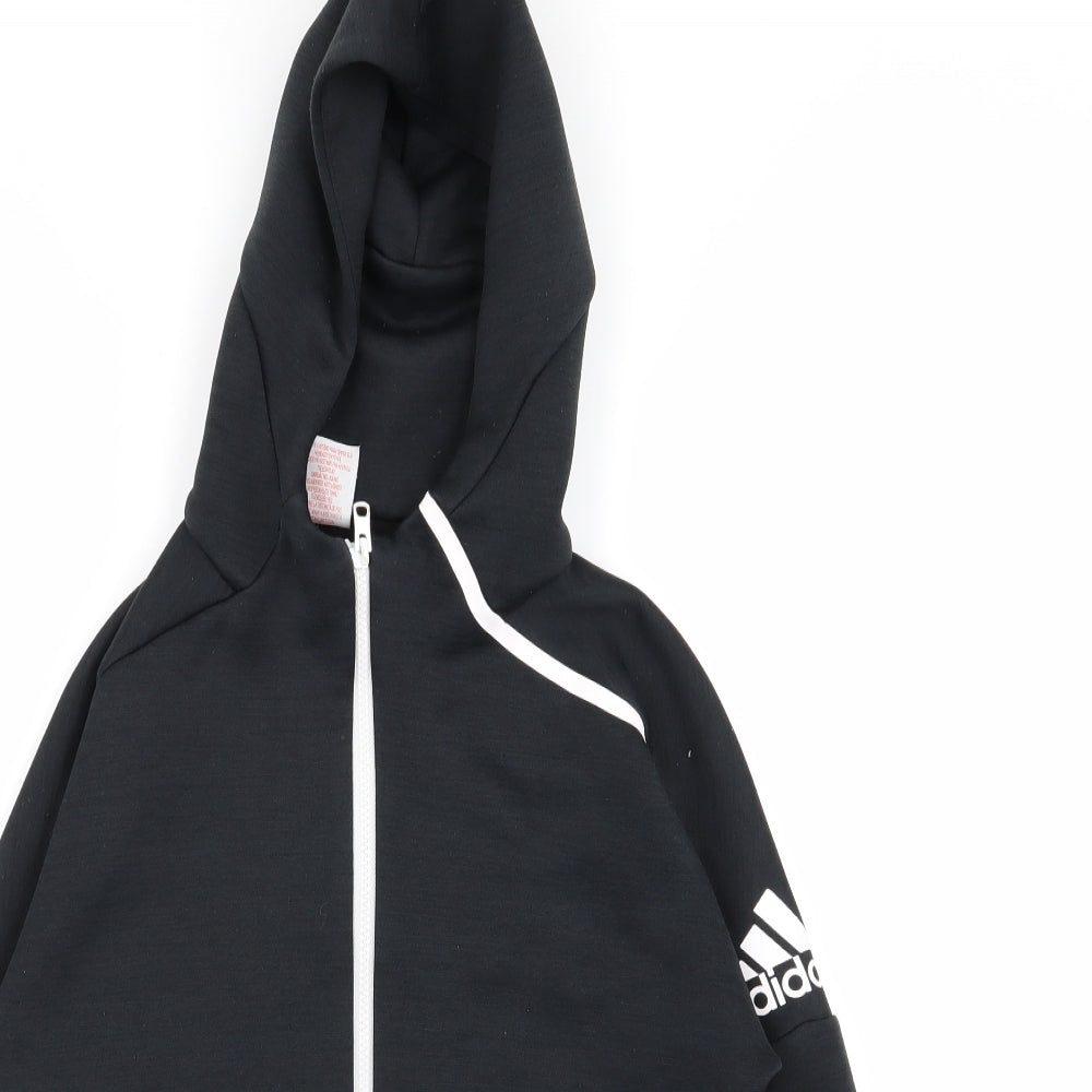 adidas Boys Black   Full Zip Jumper Size 11-12 Years