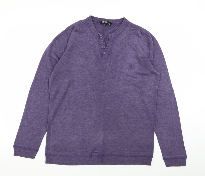 Red Herring Mens Purple Pullover Jumper Size L
