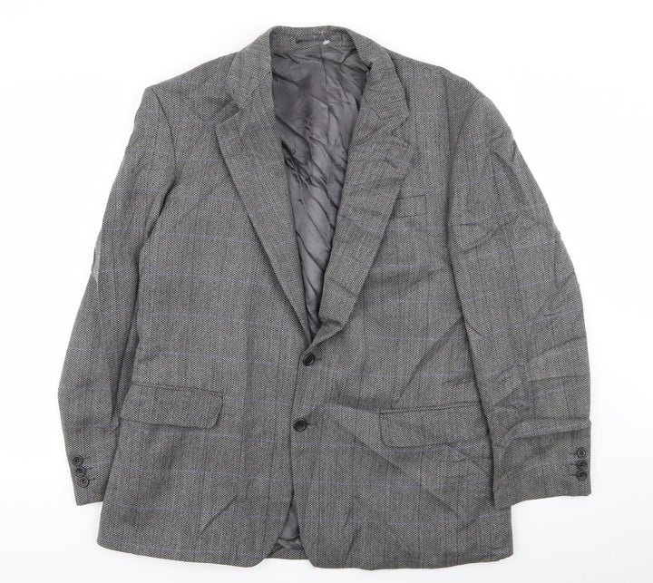 greenwoods Mens Grey Houndstooth Jacket Blazer Size 42