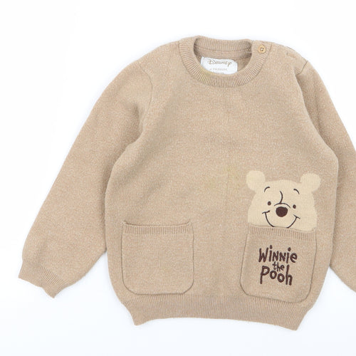 Primark Boys Beige   Pullover Jumper Size 18-24 Months  - Winnie The Pooh