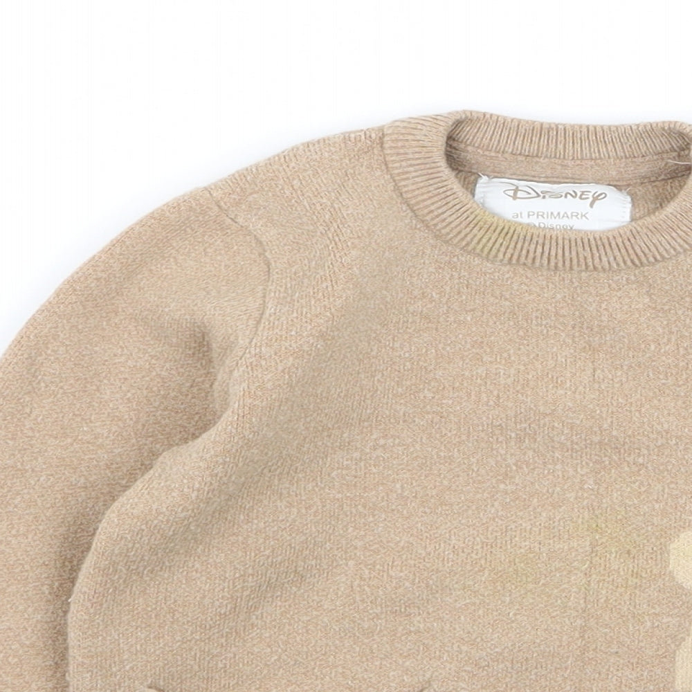 Primark Boys Beige   Pullover Jumper Size 18-24 Months  - Winnie The Pooh