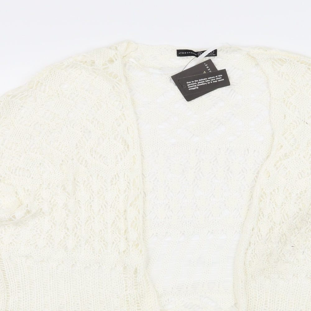 Primark Womens White Geometric  Cardigan Jumper Size S