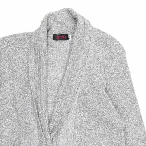 musky Womens Grey   Cardigan Jumper Size S  - size s/m
