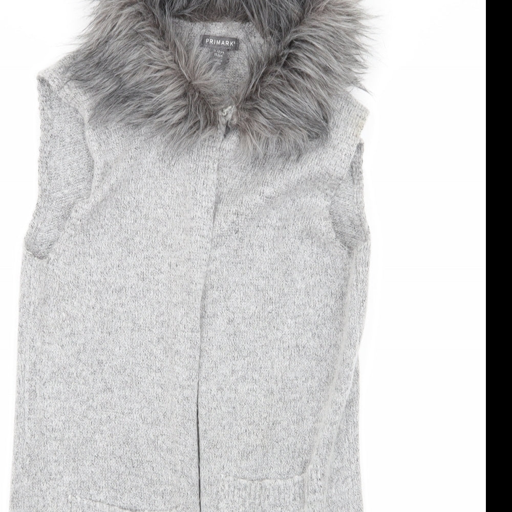 Primark Girls Grey   Cardigan Jumper Size 11-12 Years