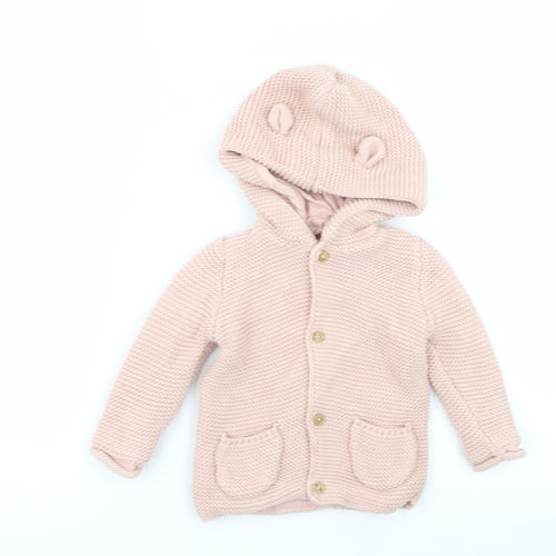 Asda George Girls Pink   Jacket  Size 6-9 Months